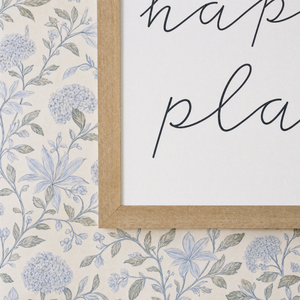 This Is Our Happy Place framed art, Almond frame, M, frame close-up