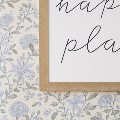 This Is Our Happy Place framed art, Almond frame, M, frame close-up