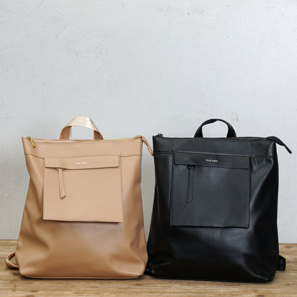 Leather Top Zip Backpack - Accessories
