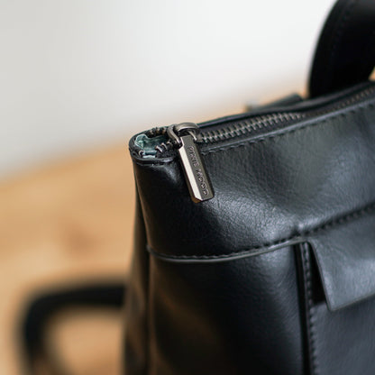 Leather Top Zip Backpack - Accessories