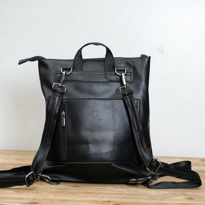 Leather Top Zip Backpack - Accessories