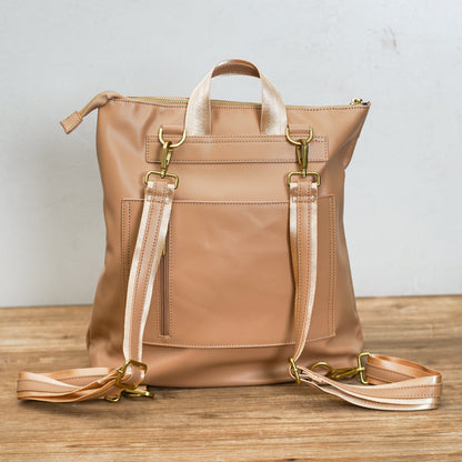 Leather Top Zip Backpack - Accessories