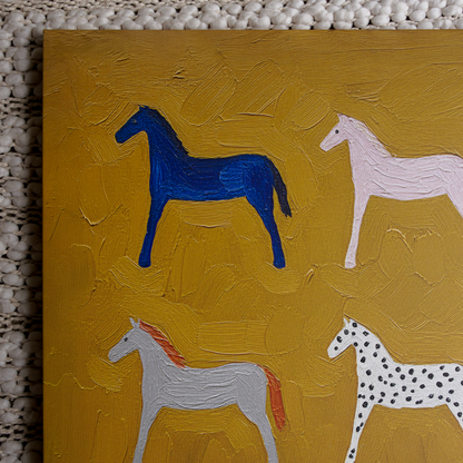 Horses – 38x38 Original Wrapped Canvas