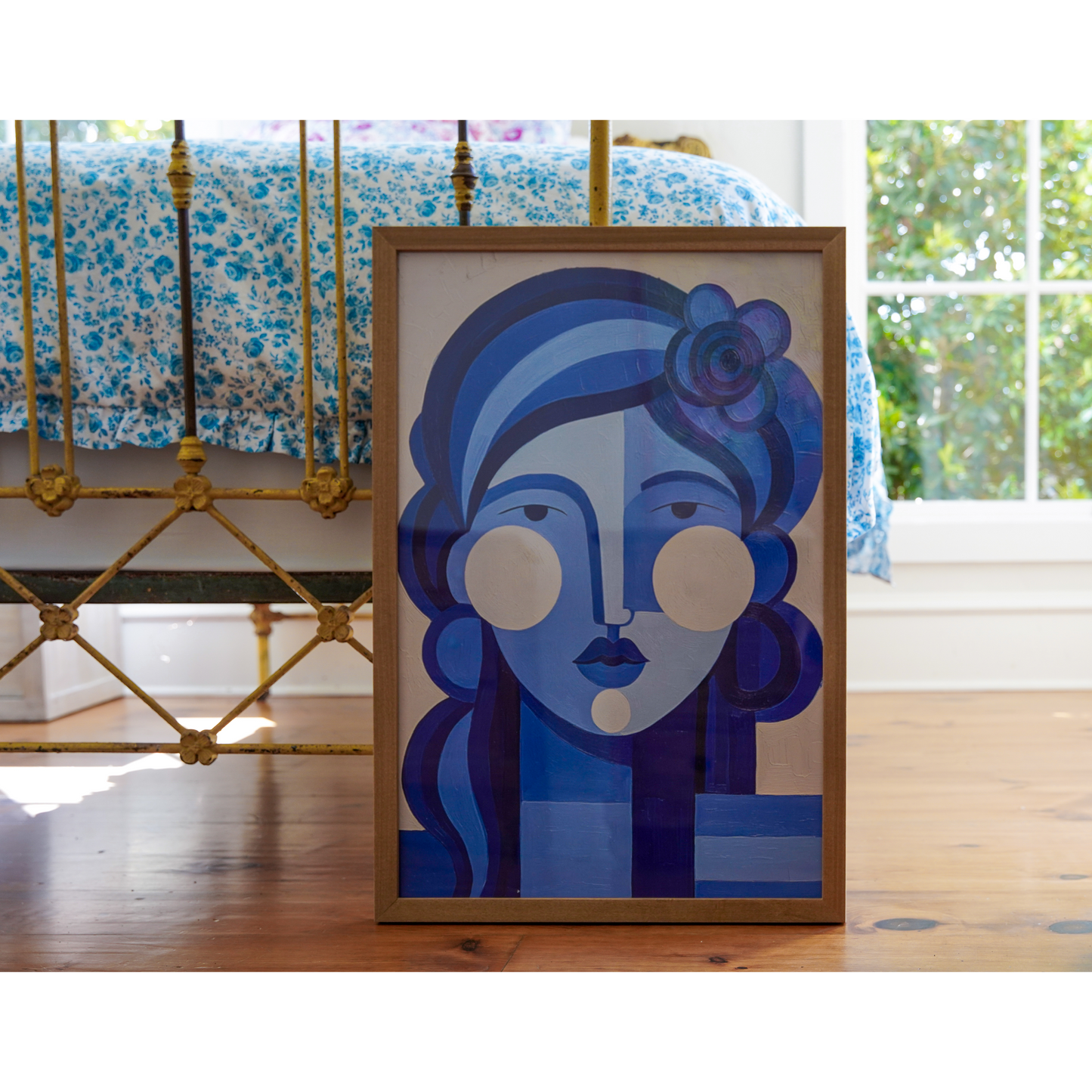 Blue Muse – 20x30 Almond Wood Frame with Acrylic