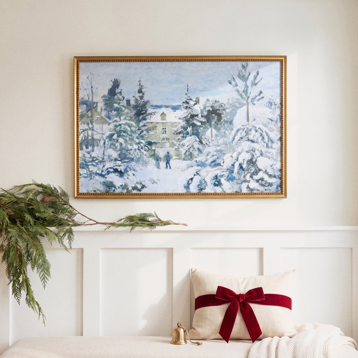 Winter Wonderland framed art, Urban Gold Leaf frame, 20 x 30, styled room photo