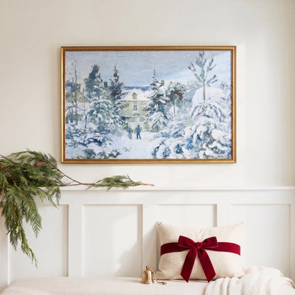 Winter Wonderland framed art, Urban Gold Leaf frame, 20 x 30, styled room photo