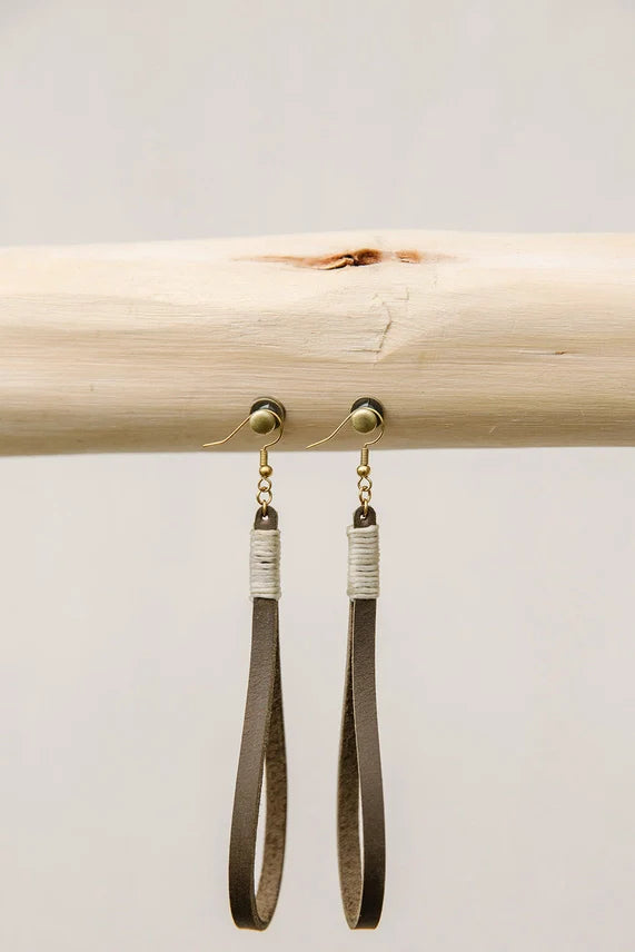 Handmade Leather Loop Earrings