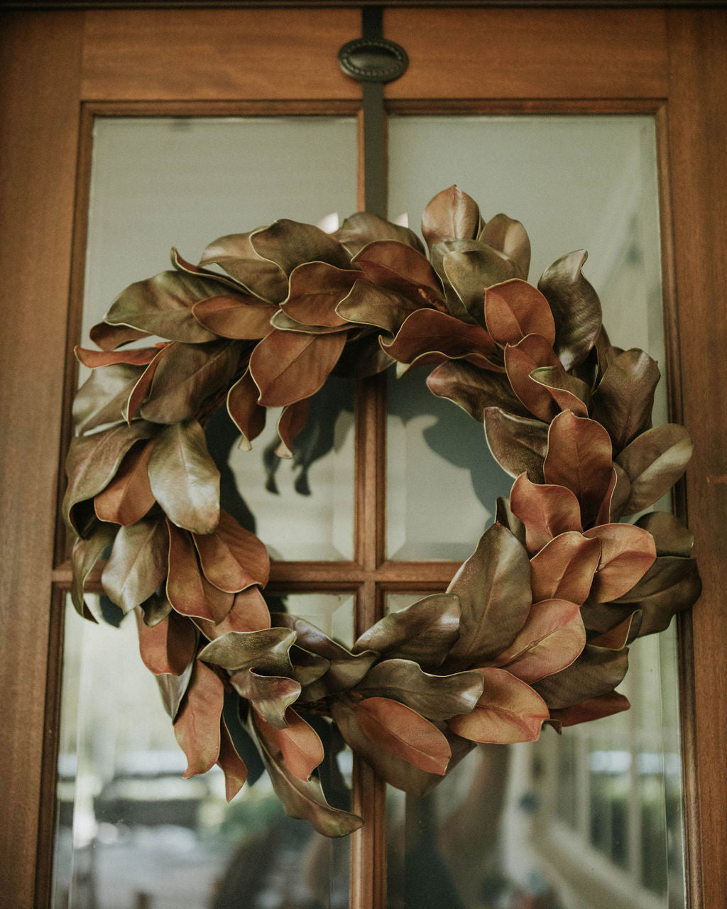 Bronzed Magnolia Leaf Wreath