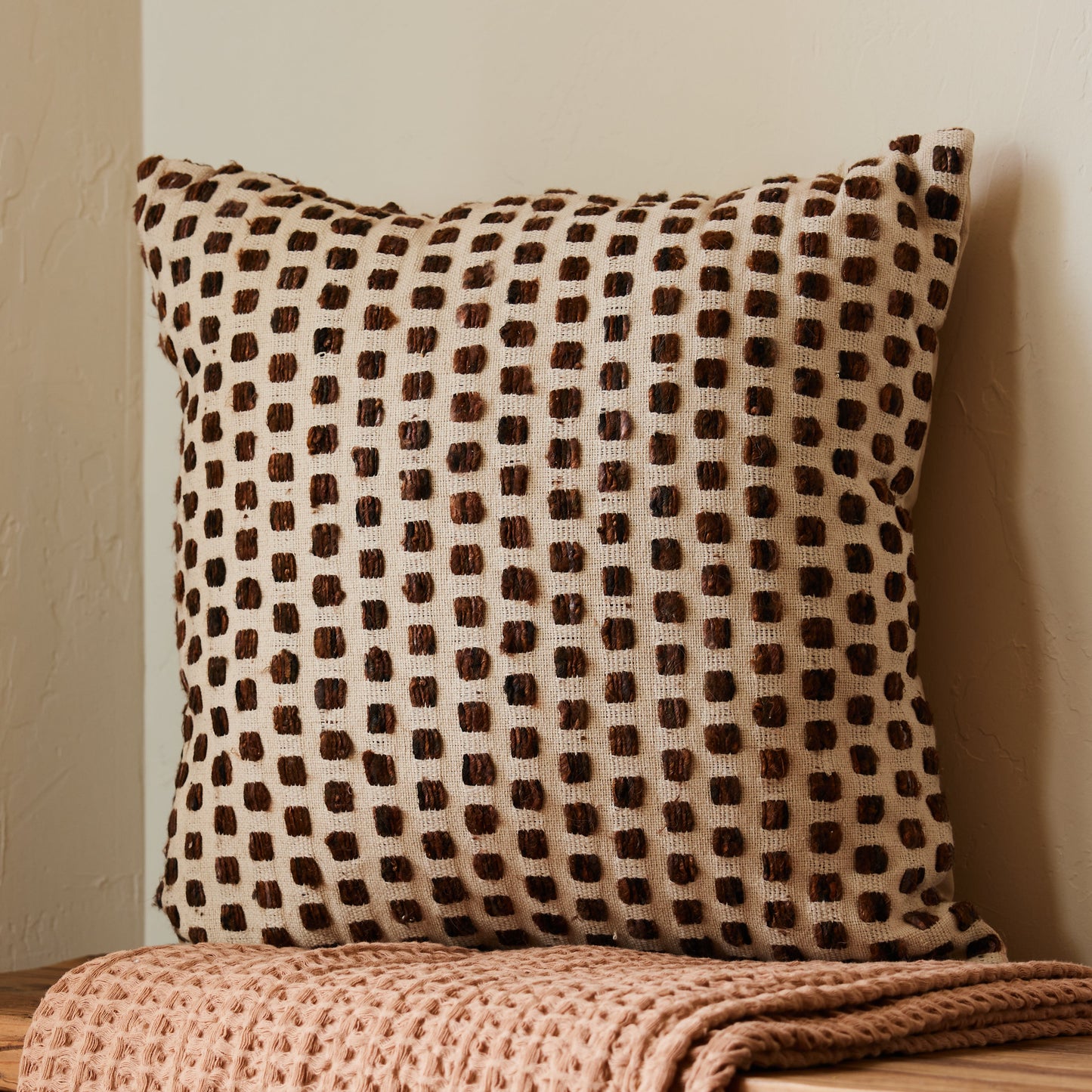 Brown Woven Pillow