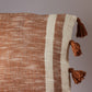 Brown & Cream Striped Pillow with Tassels