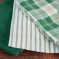 Green and White Waffle Weave Tea Towels