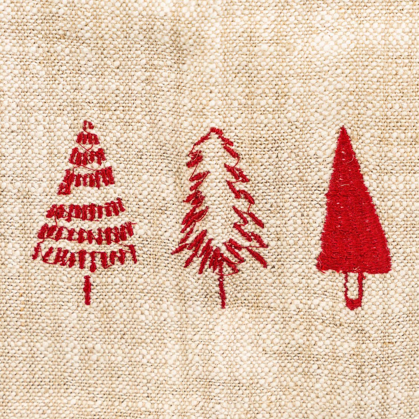 Holiday Embroidered Tea Towel