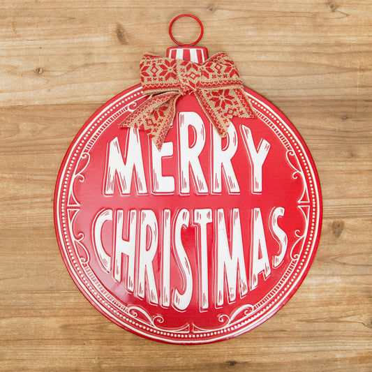 "Merry Christmas" Ornament Metal Sign
