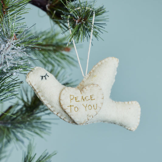 "Peace to You" Felt Dove Ornament