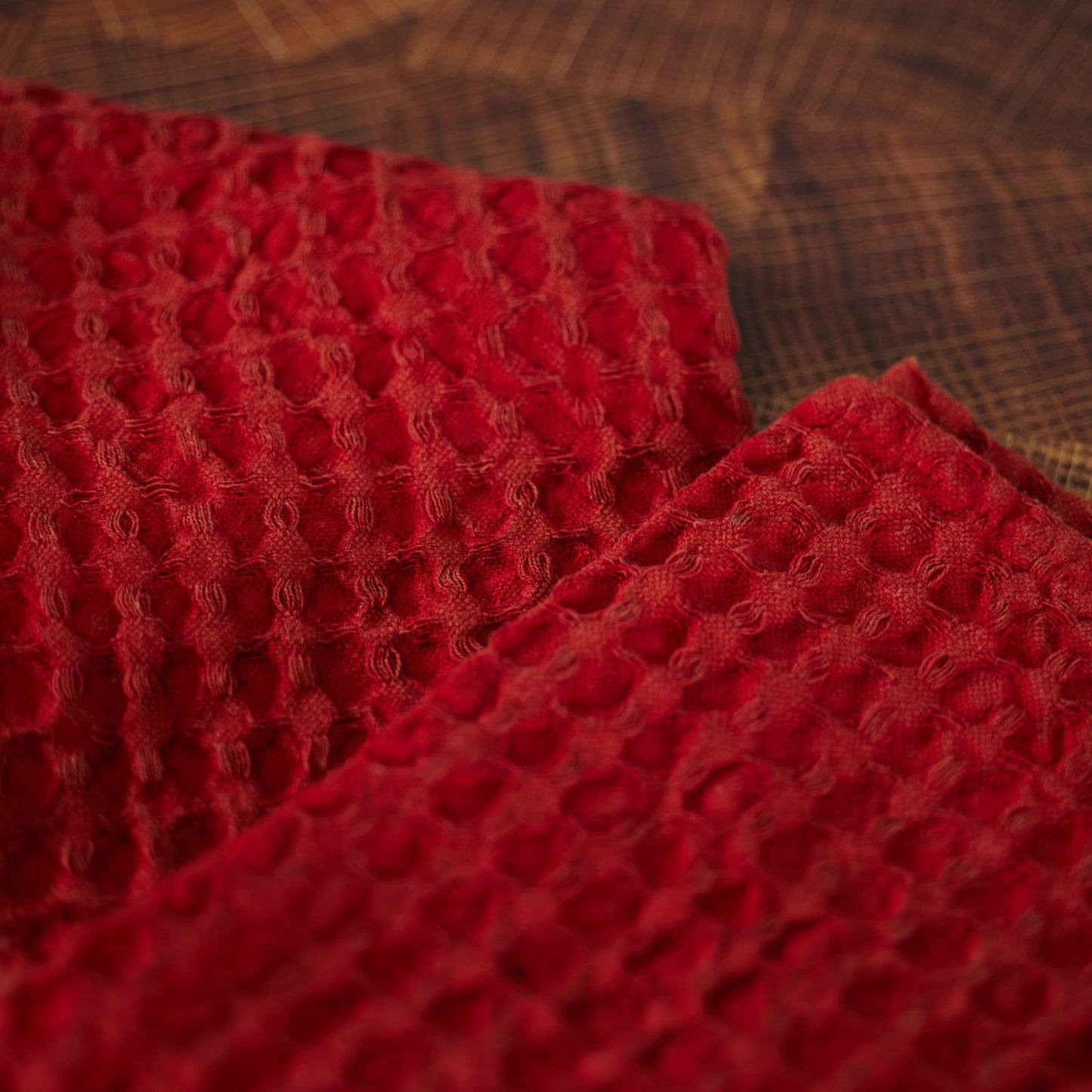 Red and Green Waffle Weave Tea Towels