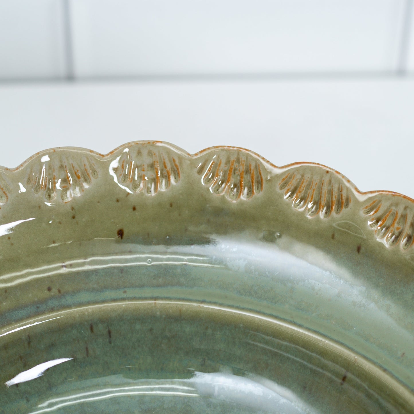 Serving Bowl with Scalloped Edge
