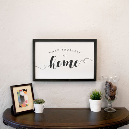 Smallwoods Make Yourself at Home Wood Wall Sign Medium Black