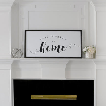 Smallwoods Make Yourself at Home Wood Wall Sign XL Black