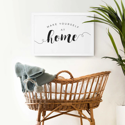 Smallwoods Make Yourself at Home Wood Wall Sign Medium White