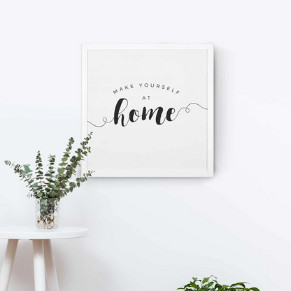 Smallwoods Make Yourself at Home Wood Wall Sign Square White