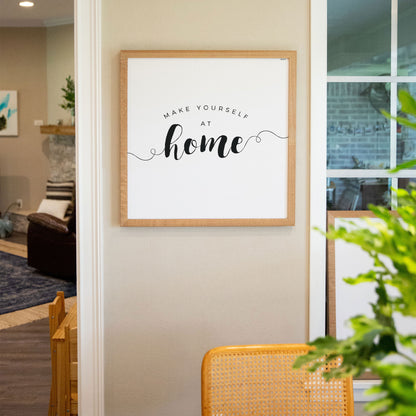 Smallwoods Make Yourself at Home Wood Wall Sign Square