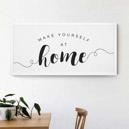 Smallwoods Make Yourself at Home Wood Wall Sign XL White