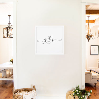 Smallwoods Gather Wood Sign Square White