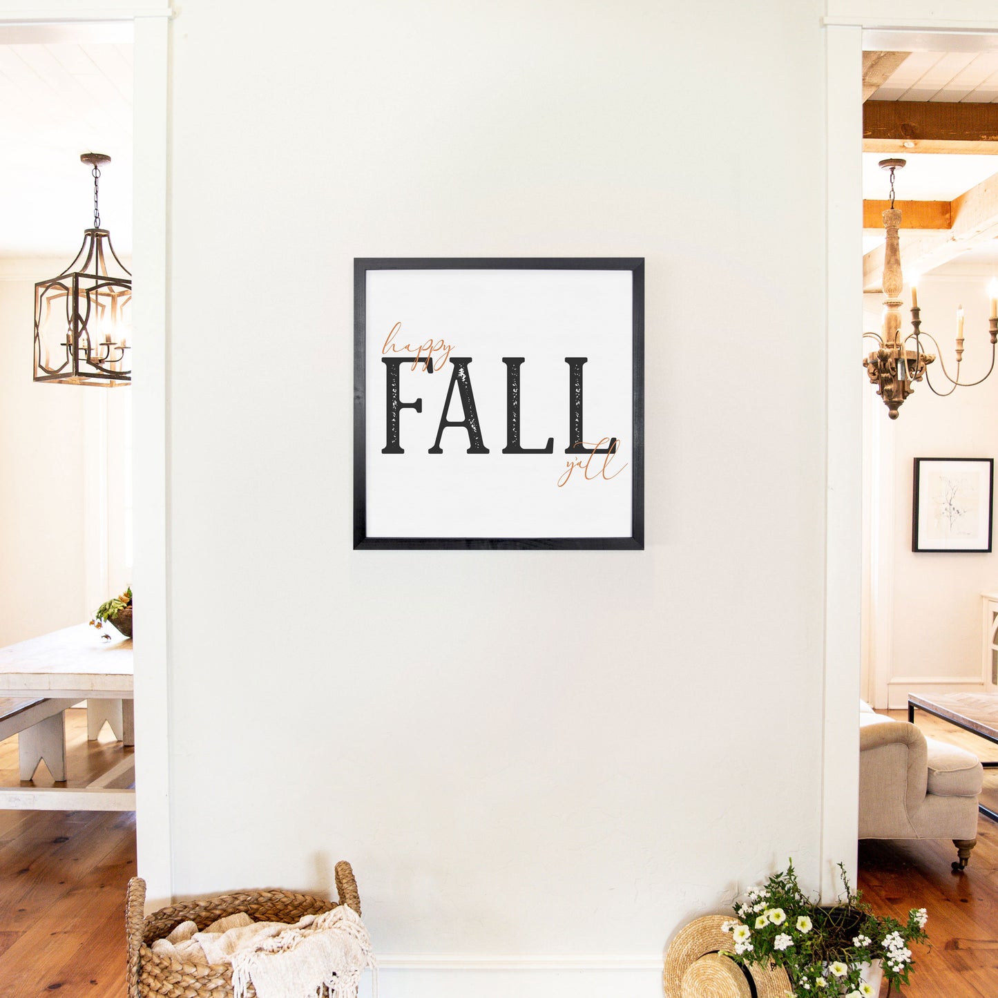 Smallwoods "Happy Fall Y'all" Sign with Wooden Frame