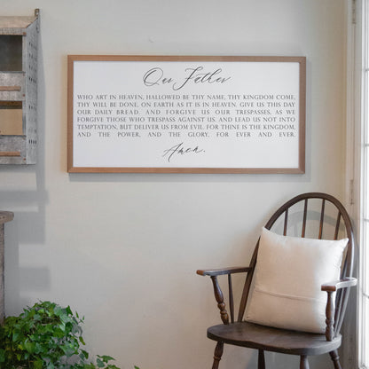 The Lord's Prayer Light Brown Framed Wall Art