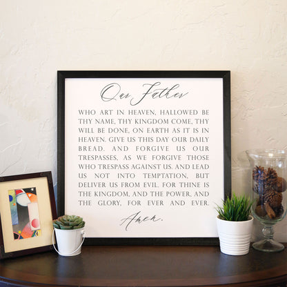 The Lord's Prayer Square Framed Wall Art