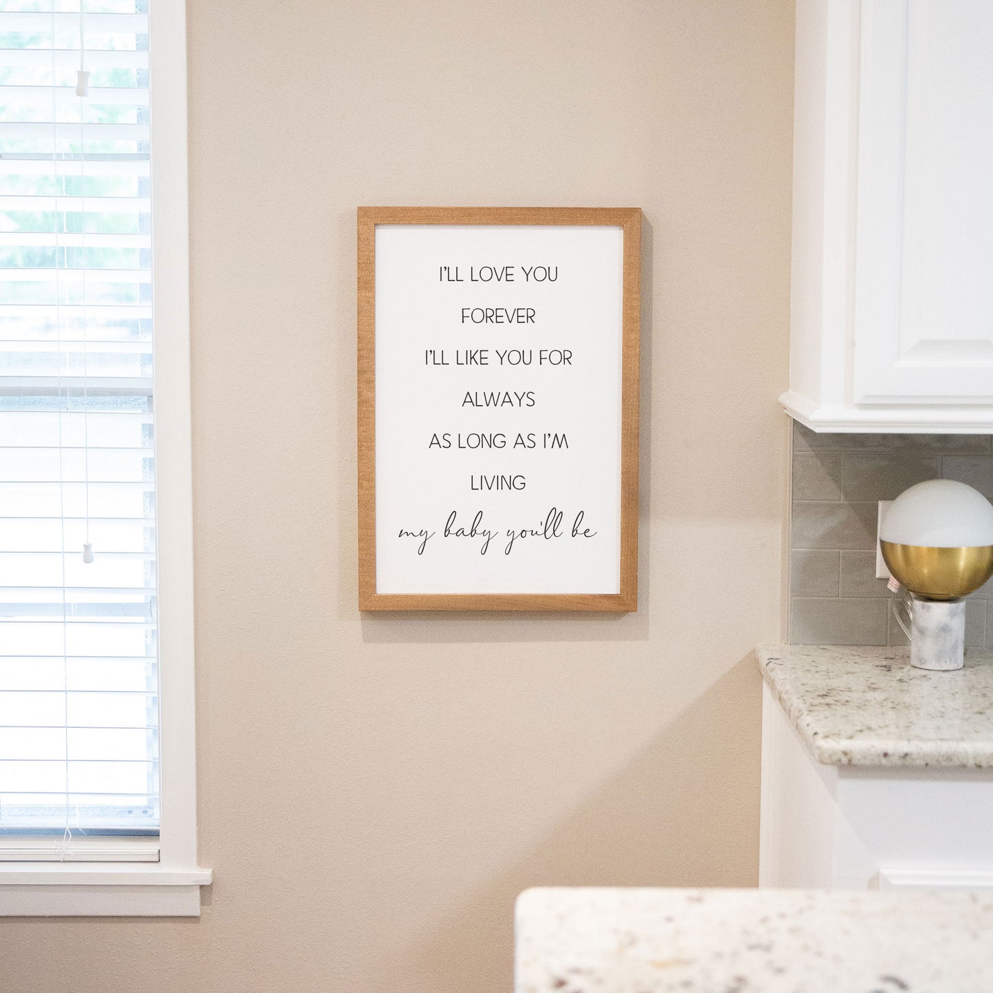 I'll Love You Forever Quote Almond Framed Sign