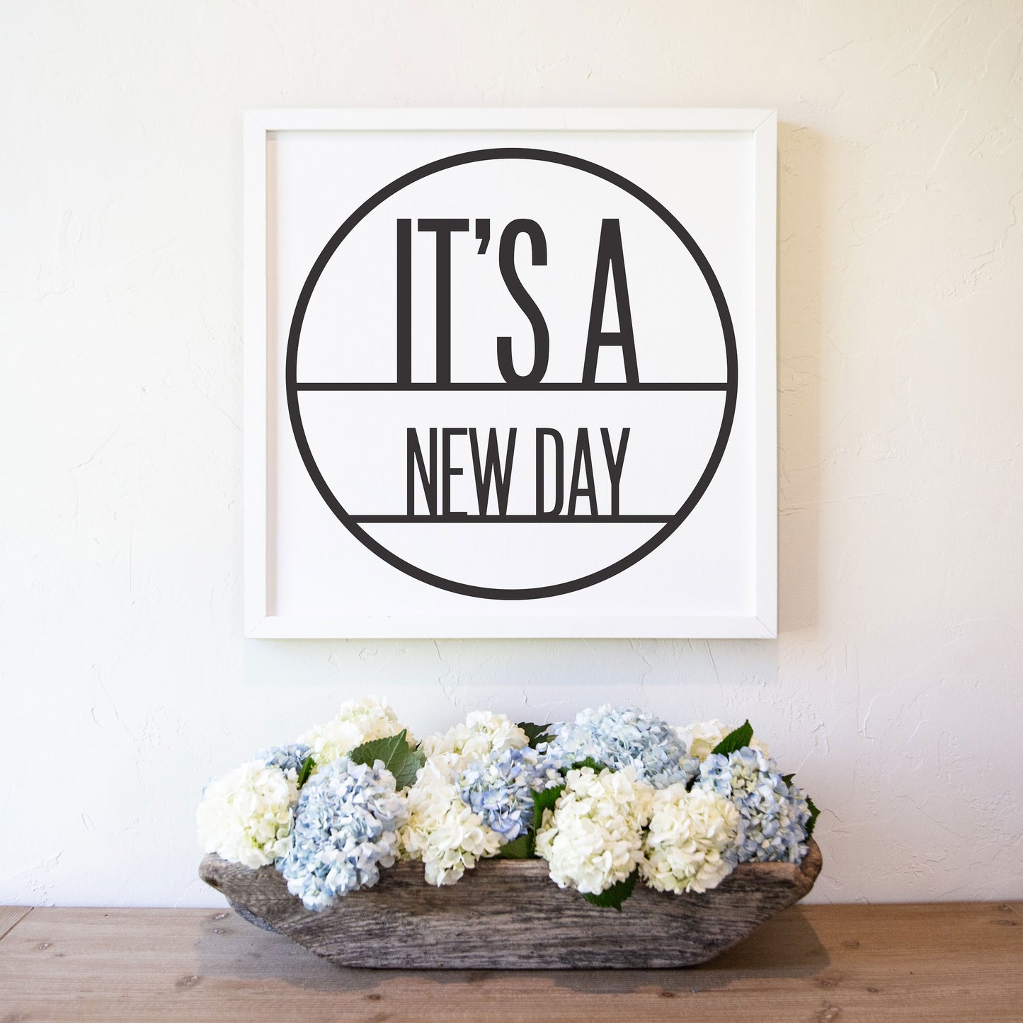 Smallwoods It's A New Day Wood Wall Sign Square White