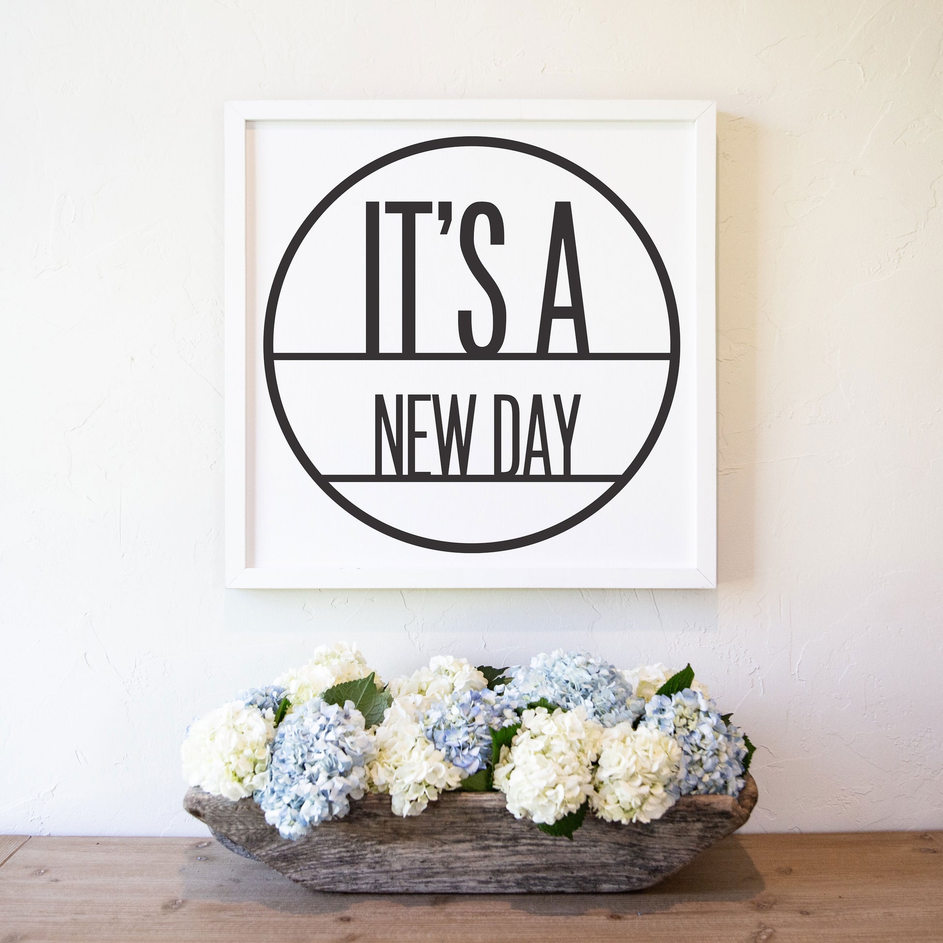Smallwoods It's A New Day Wood Wall Sign Square White